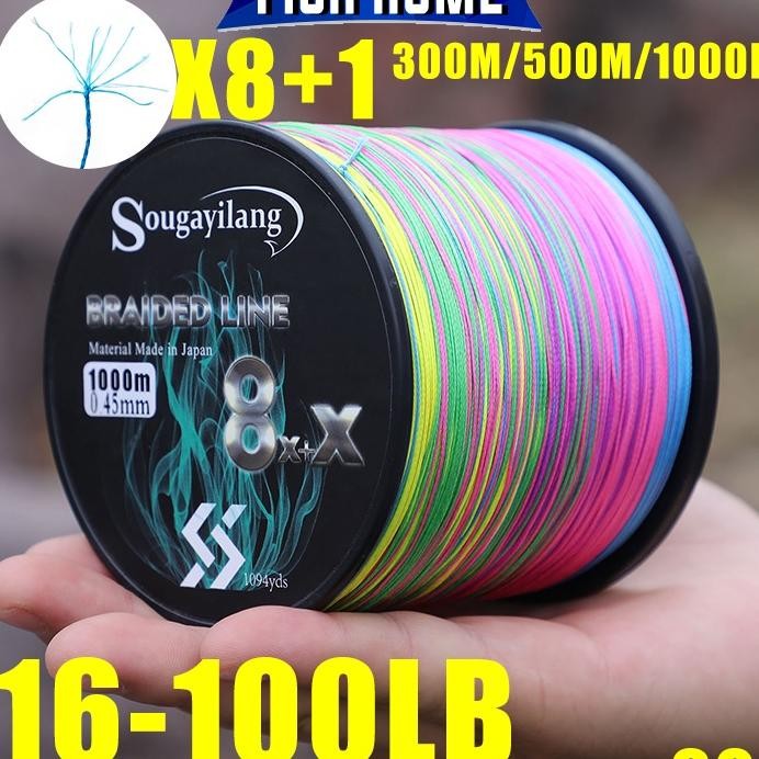 Sougayilang Senar Pe Pancing Senar Pancing 300M M 1M Pe 8X Stands Braided Helai Tali Pancing Dikepan