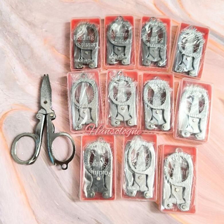 

12 Pcs Gunting Lipat Kecil Travel Stainless