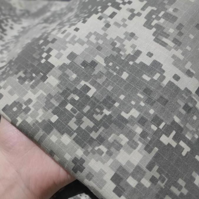 Sale Bahan Kain Loreng Ripstob Ribstop Ripstok Digital Cvc Abu Cotton Adem