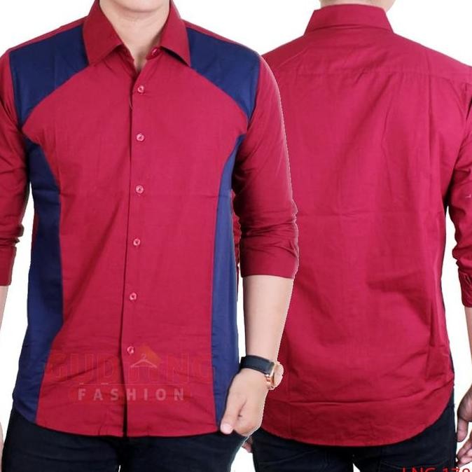 Kemeja Korean Style Pria Lengan Panjang Slim Fit LNG 1782