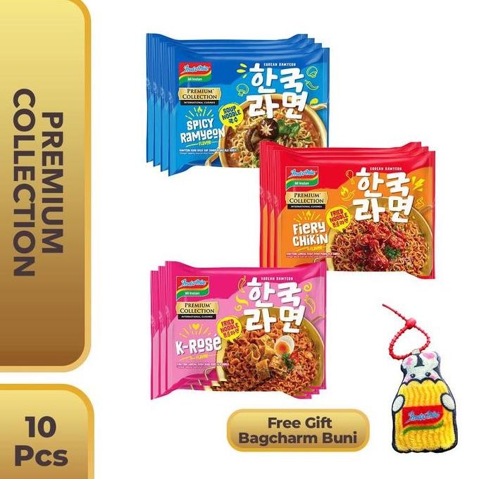

10 Pcs - Indomie Korean Series Mix Flavour Free Gift Bagcharm Buni LS