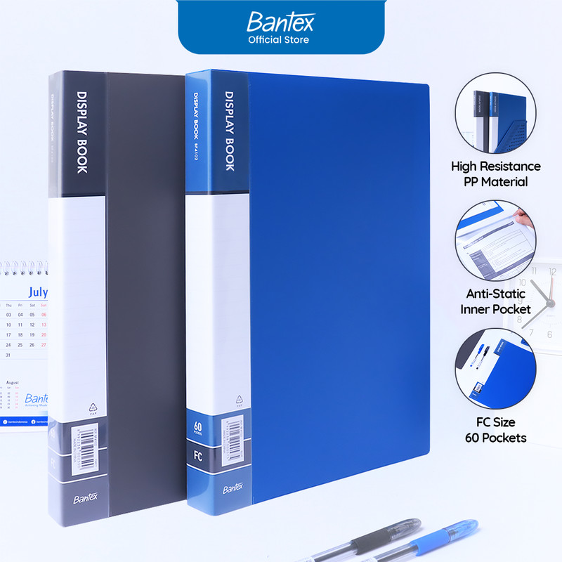 

Bantex Display Book Folio / File Map Document Bahan PP Isi 60 Pocket Anti-Static BF4102