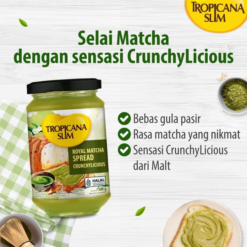 

Tropicana Slim Royal Matcha Spread 300 gram - Selai Matcha Bebas Gula Pasir