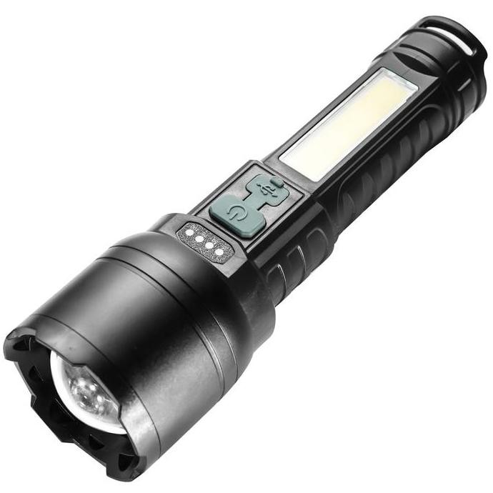 Suksestech Senter Zoom In Zoom Out Senter Led+Cob 4 Mode Cahaya Senter-T058 New Stok