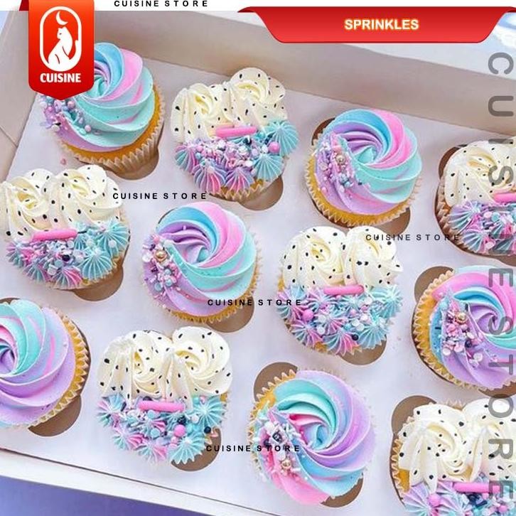 

100 GR Edible SPRINKLE COLOURFUL Trimit Gula dekorasi kue Hiasan Cake Bday CNY imlek Valentine Natal