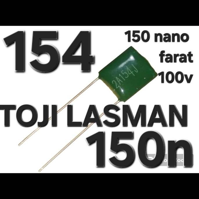 ( 154 HIJAU ) 150 NANO 2A154J 154J 150N KAPASITOR KERAMIC MIKA 0.15UF