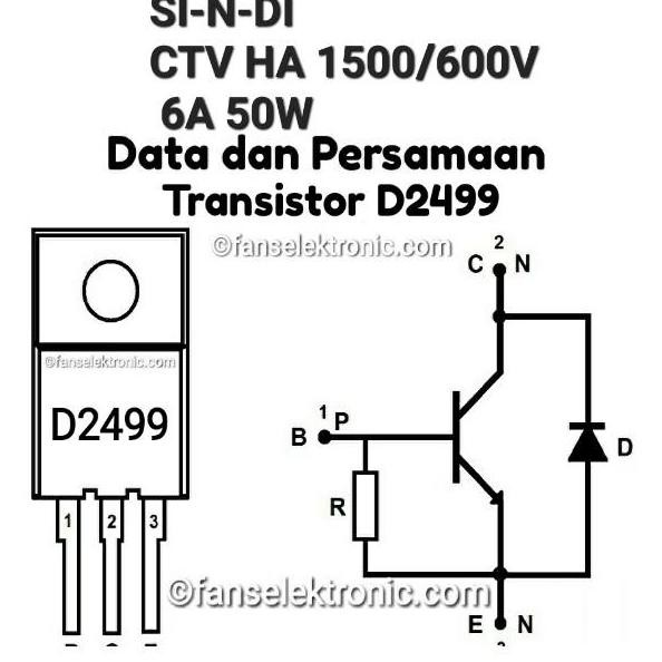TRANSISTOR HORISONTAL PLAYBCAK TV D2499 2SD D 2499 BAGUS KW 1 ORI