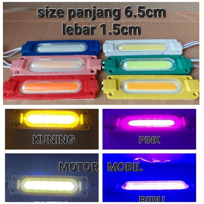 LAMPU LED MODUL COB 6818 12V WARNA BIRU BLUE 2.4W 12 VOLT 6 LED MATA