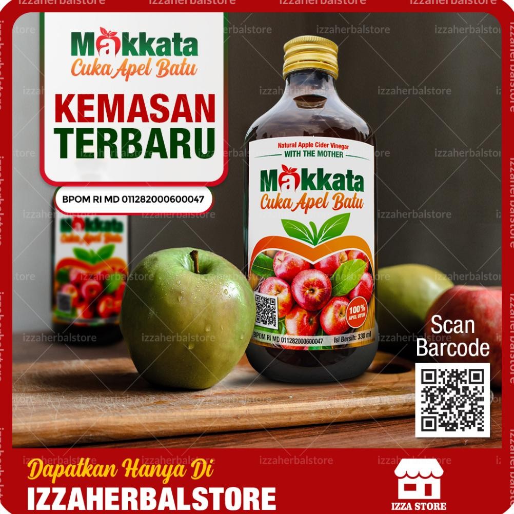 

Best! CUKA APEL Batu Malang MAKKATA Organic Apple Cider Vinegar Original 100% APEL UTUH ..