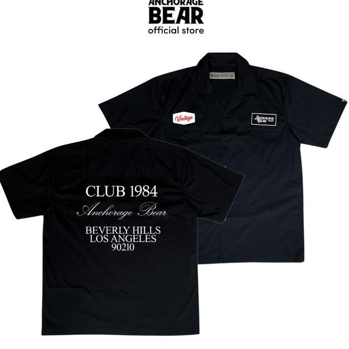 Anchorage Bear Workshirt Kemeja Bengkel Hitam Haagen Streetwear Limited Edition