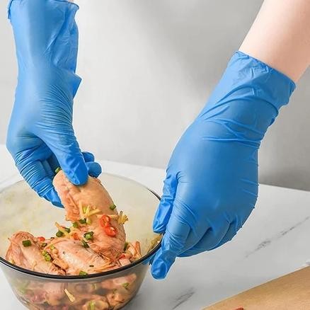 Recomend 100pcs Biru Sarung Tangan Nitrile /S-M-L-X Sarung Tangan Medis/Sarung Tangan Latex/Sarung T