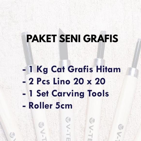 

Paket Seni Grafis, Karet Lino, Carving Tools, Roler, Cat Grafis