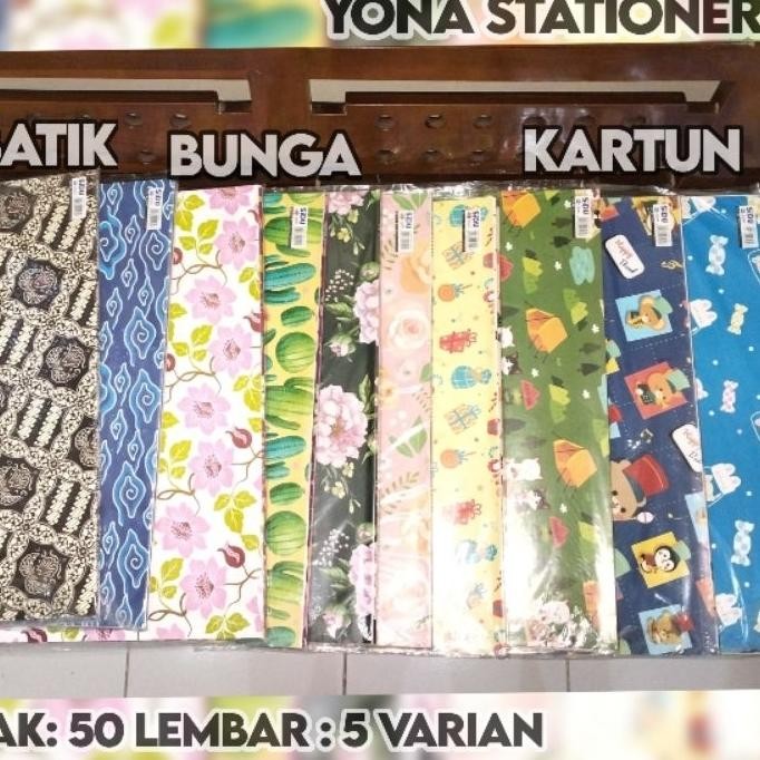 

Kertas Kado Sidu Motif Batik Kartun Bunga 1 Pak 50 Lembar 1 Pak Terdiri Dari 5 Varian Motif Yang Berbeda 6248 Cm