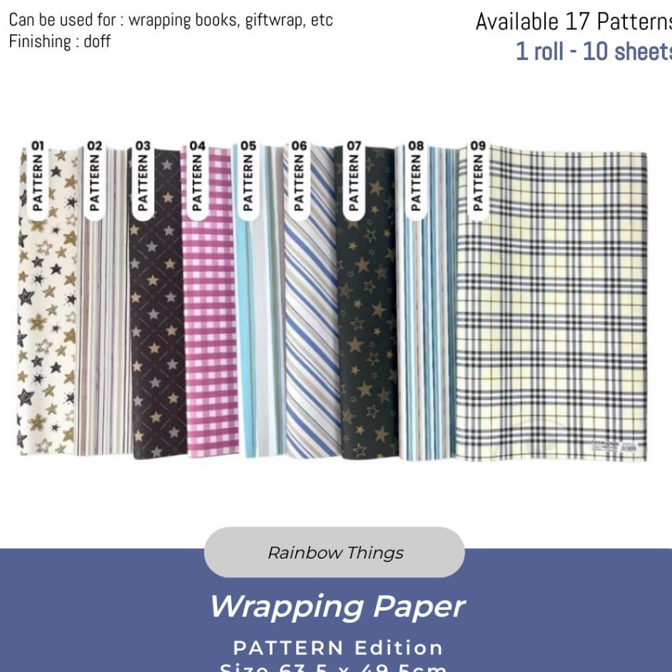 

10 Lbr Kertas Kado Anak Sansan Wawa Motif Pattern Uk 63.5 X 49.5Cm