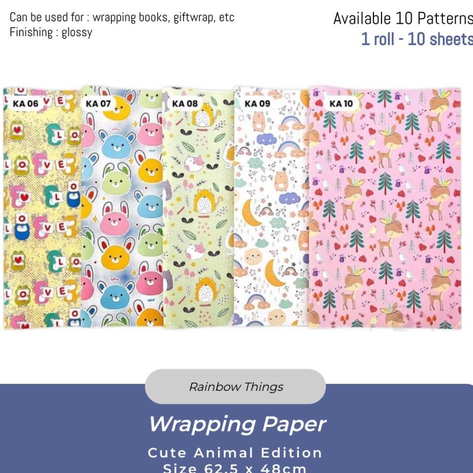 

10Lbr Kertas Kado Animal Kertas Kado Anak