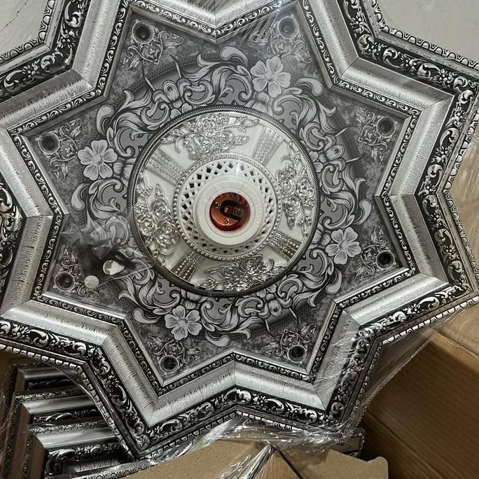 Ornamen 45Cm X 45Cm / Fitting Lampu Plafon Pvc / Gypsum / Grc /Internit / Triplek Hiasan B-311 New S