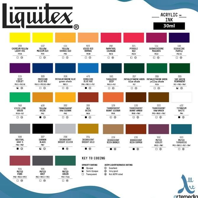 

HOT SALE! Tinta Akrilik Liquitex 30ml Acrylic Ink Pigment Calligraphy - 02/02