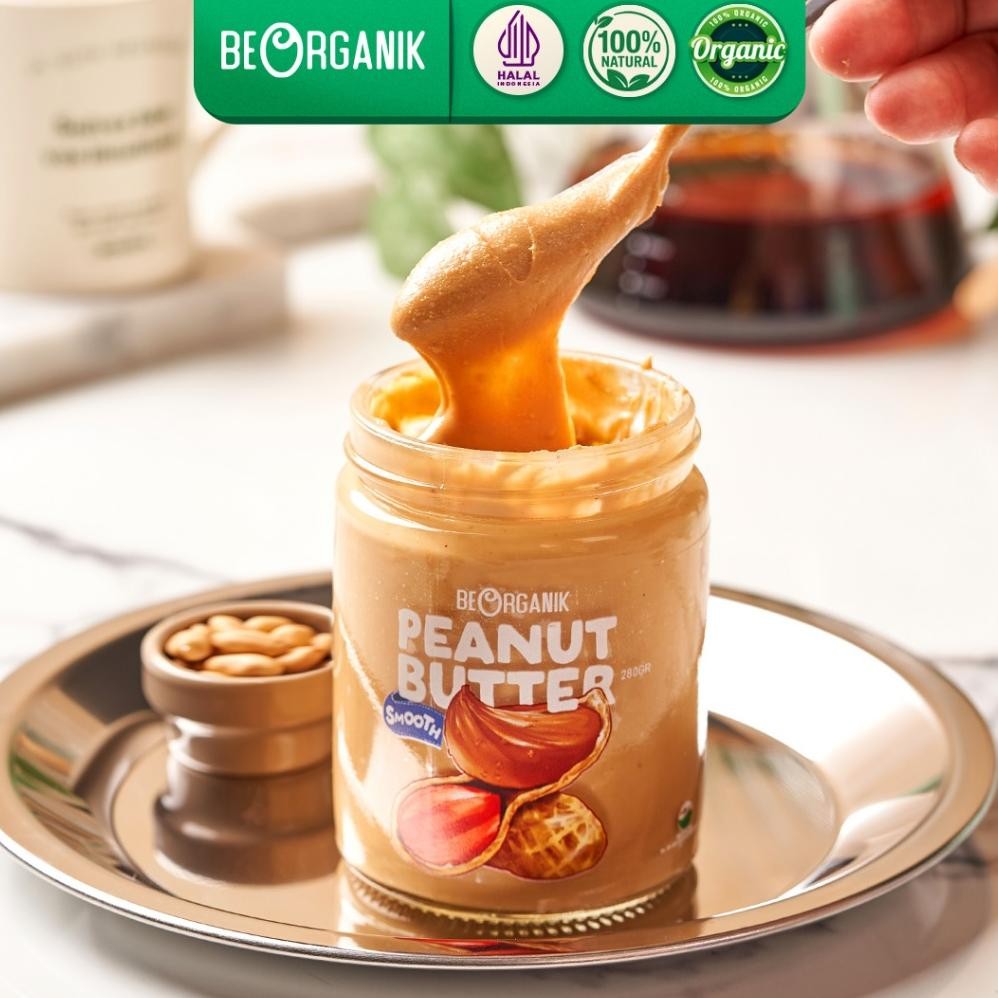 

Beorganik SMOOTH ORIGINAL Peanut Butter / Selai Kacang Organik Tanpa Gula Bebas Gluten Vegan Halal 280gr