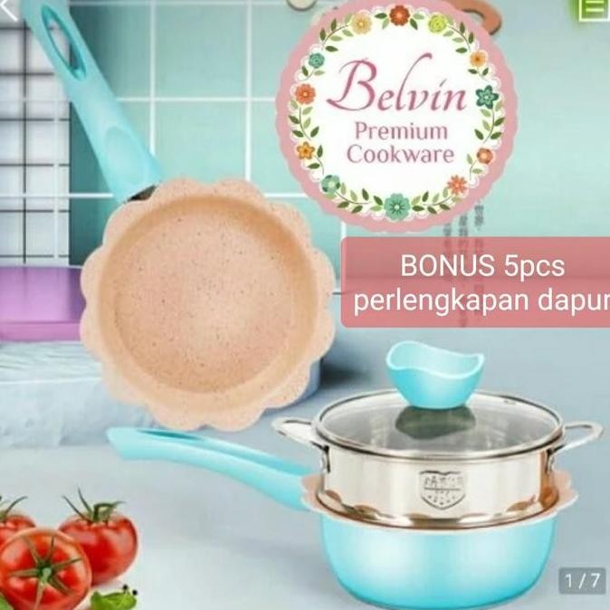Ready Belvin Flower Baby Cookware Set 18Cm 18 Cm Fry Sauce Pan Panci Mpasi