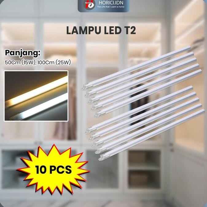 10Pcs Lampu T2 Tube 15W 25W Lampu Neon Panjang Lampu Hias Lampu Led Meja Rias Make Up Lampu Kaca Ria