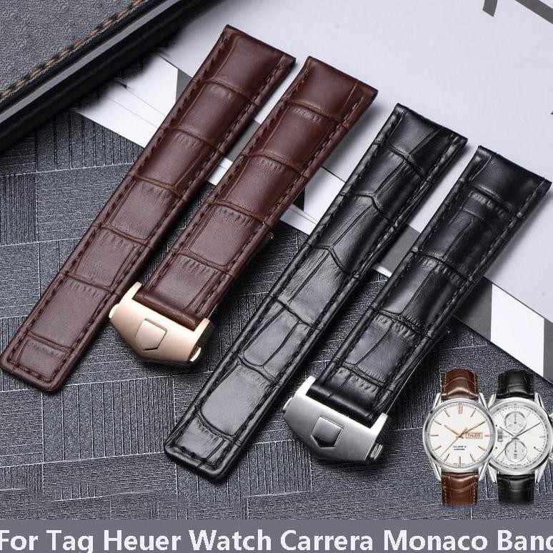 (Terbaru) Strap Tali Jam Tangan Kulit Tag Heuer Carrera Monaco 22mm 24mm Premium Quality (Terlaris)