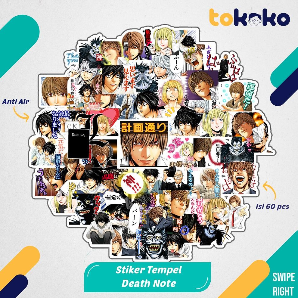 

NOG Stiker Cutting Death Note L Yagami Anime Kartun Film Paper Vinyl Laptop Koper Tumbler Kulkas DIY Viral Kekinian Terbaru 2025 MR-95