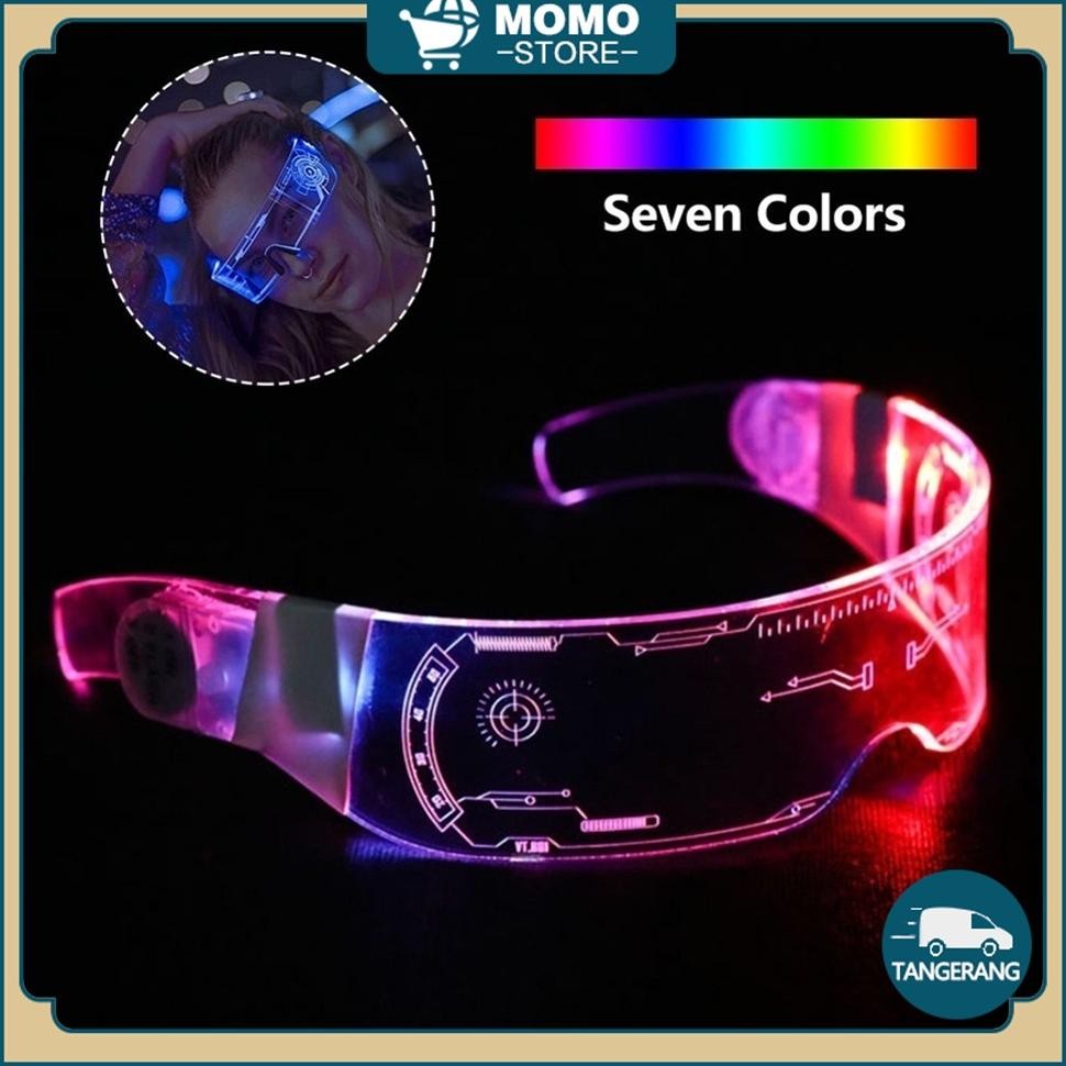 Kaca Mata LED Party / Cyber LED Glasses 7 Warna Kacamata Lampu LED DJ