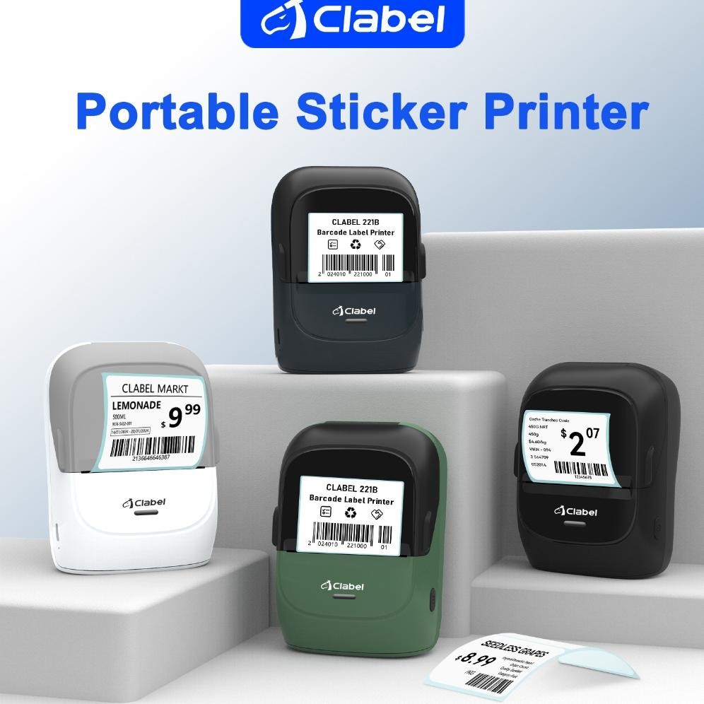 

CLABEL 221B printer bluetooth mini,Tanpa Tinta,Portabel printer thermal,barcode /kode QR/label/pola