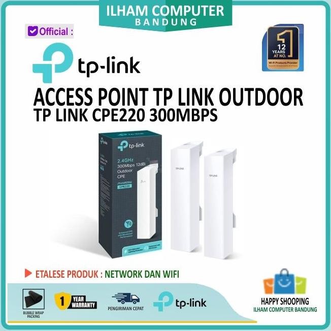 TERBARU - Access Point Outdoor TP-LINK 2.4GHz 300Mbps CPE220