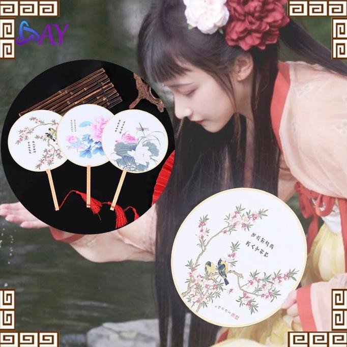 DF123 - Kipas Cina Kipas/Kipas Kain Bulat/Kipas Kain/Kipas Sablon/Kipas Tari