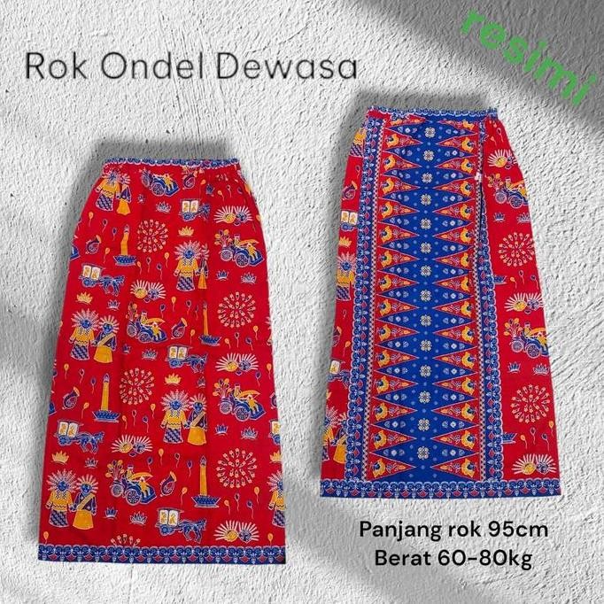 Rok Ondel Ondel Betawi Dewasa Motif Tumpal