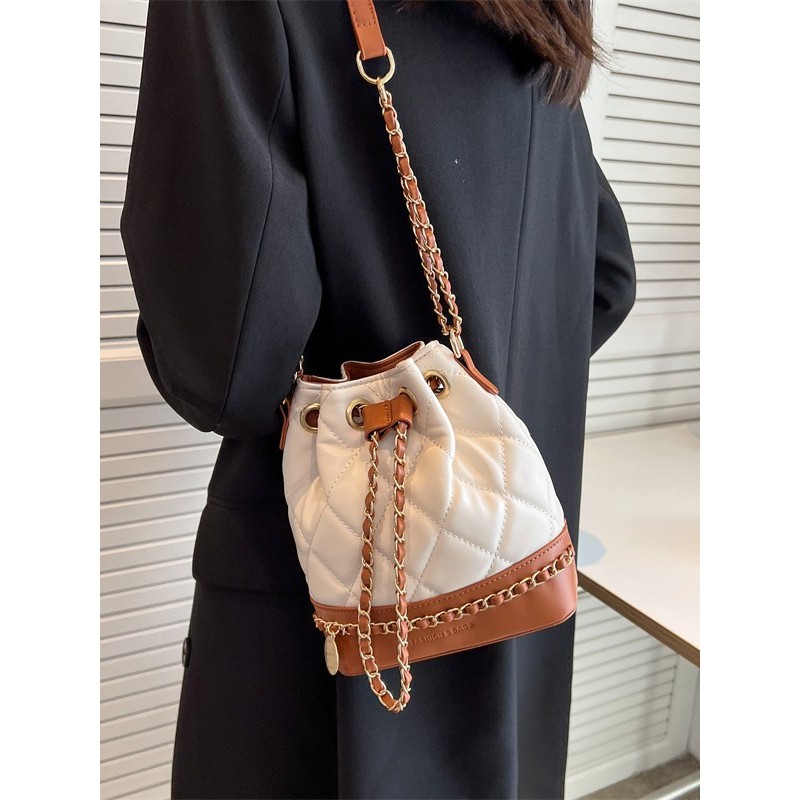 Yuezi Multifunctional Bucket Bag High-End Exquisite Crossbody Bag Chain Bag for Women High-End Niche