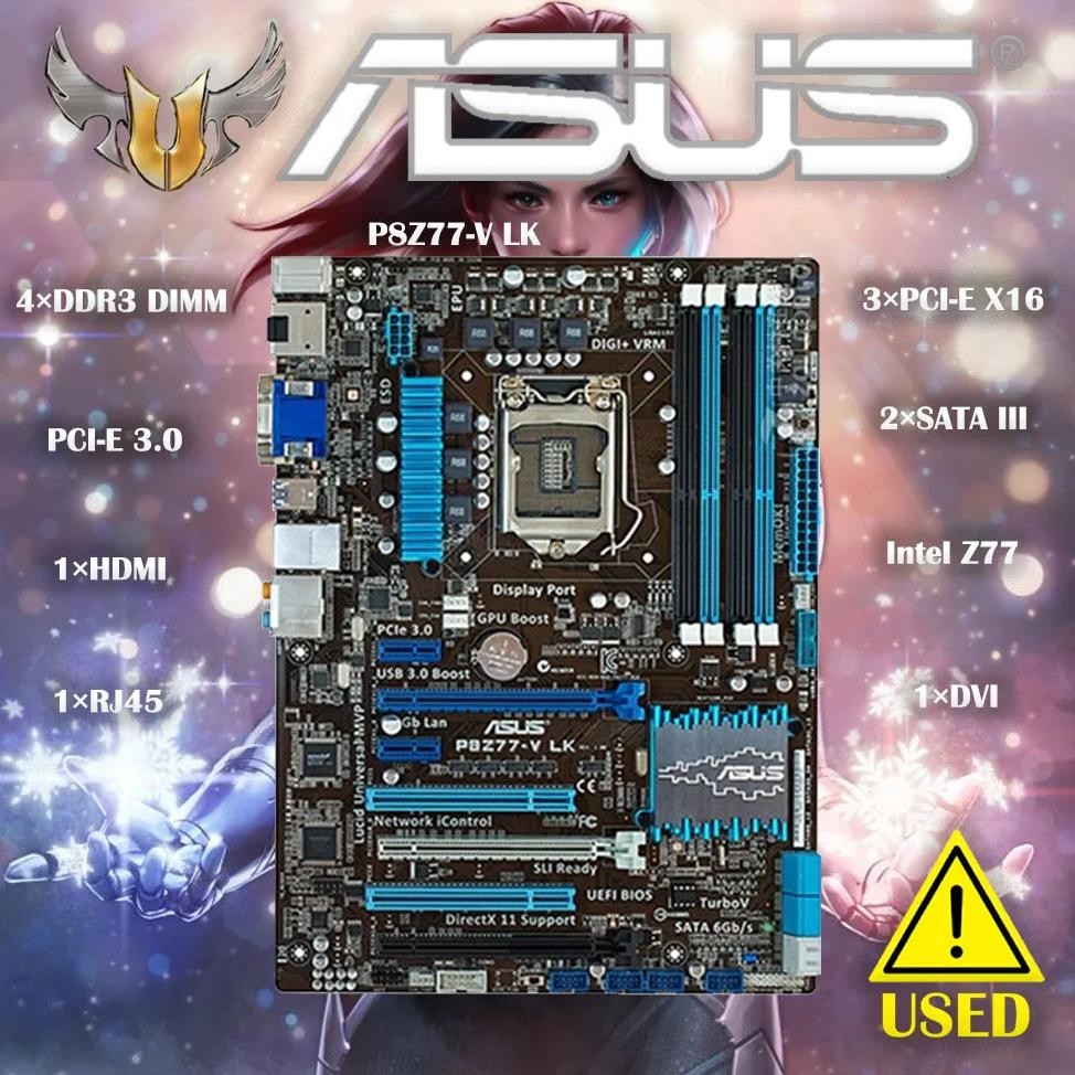 Asus P8Z77-V Lk Desktop Motherboard Z77 Socket Lga 1155 I3 I5 I7 Ddr3 32G Atx Original Motherboard