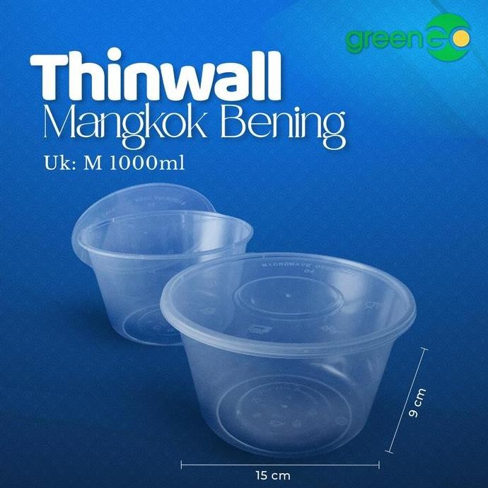 MANGKOK THINWALL AECO 1000ML ISI 25 SET MANGKOK PLASTIK THINWALL BULAT