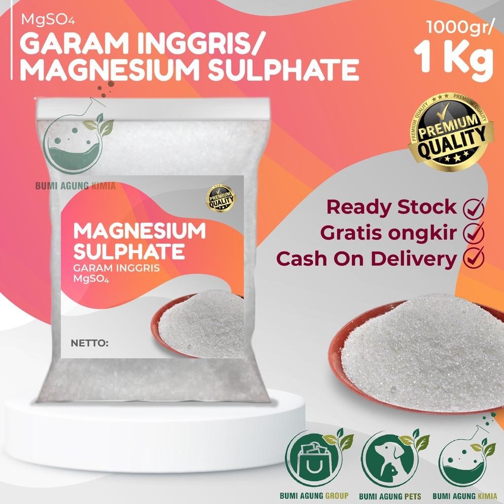 

(Terbaru) Garam Inggris 1 KG / Epsom Salt PURE 100% / Magnesium Sulfat 1KG (Terlaris)