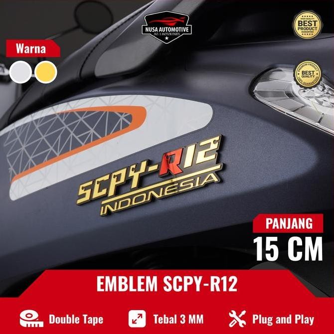 DB17>> EMBLEM SCOOPY TIMBUL STIKER MOTOR SCOOPY SCPY R12 LOGO TIMBUL 3D