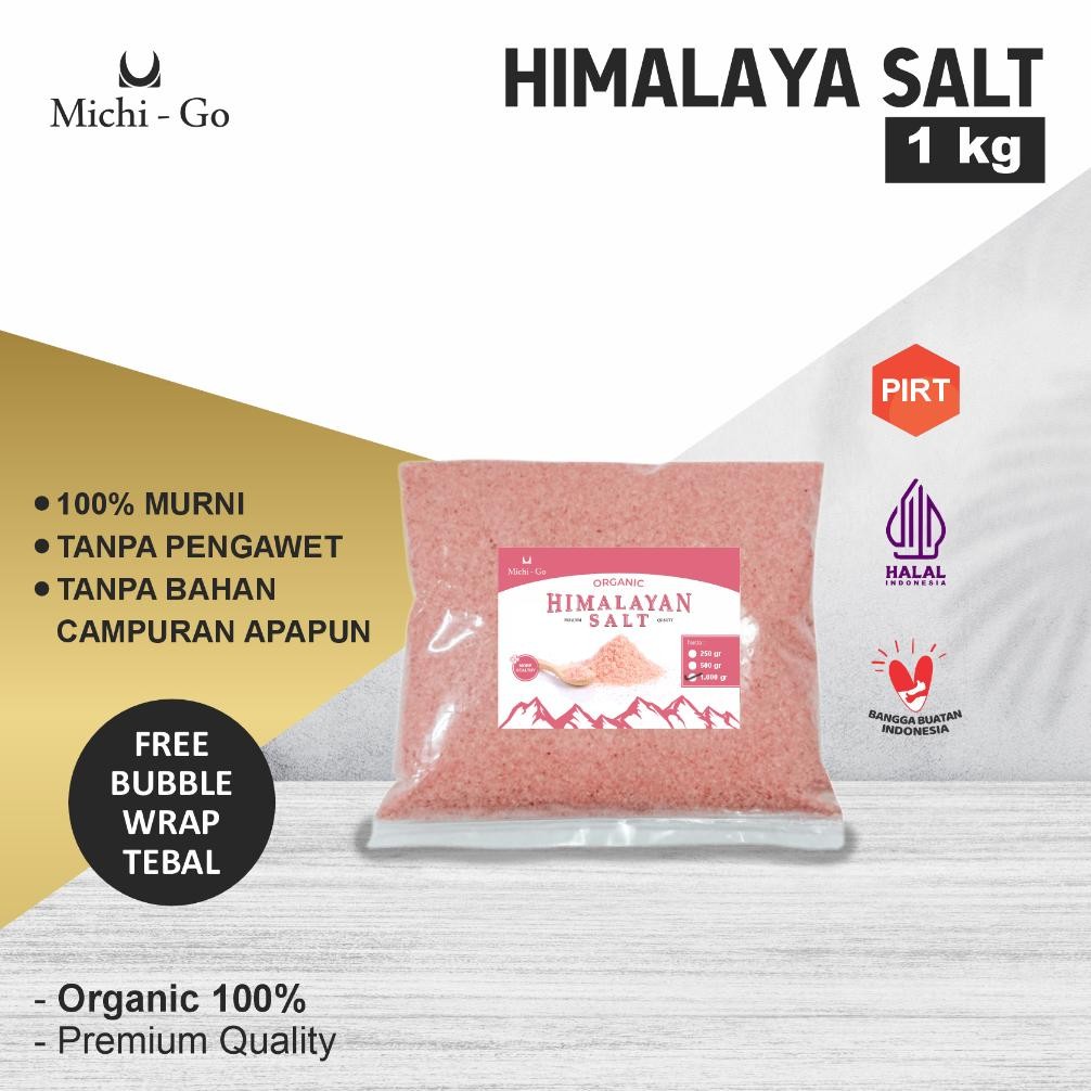 

(Terbaru) MichiGo Garam Himalaya Organic 1 KG | Himalayan Salt Premium (Terlaris)