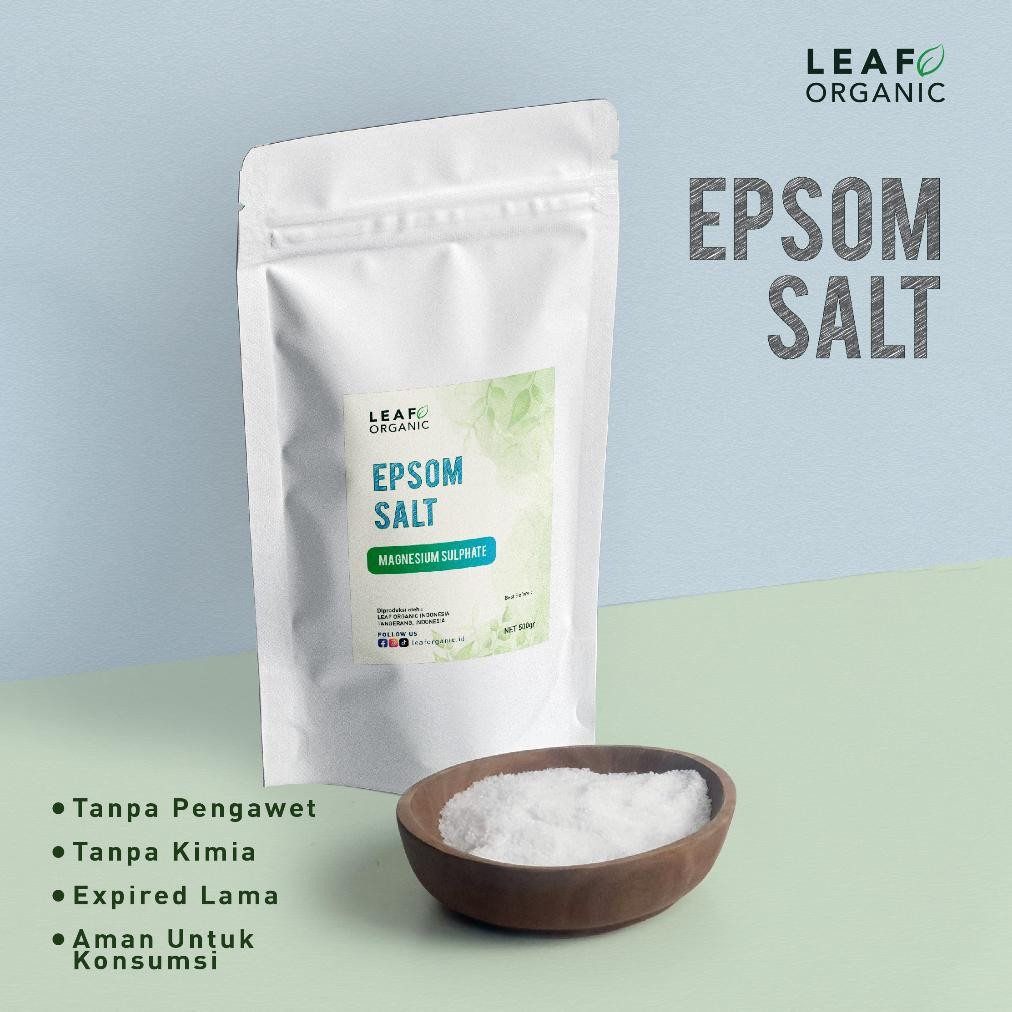 

(Terbaru) Epsom Salt LEAF ORGANIC Food Grade 500g - Garam Inggris untuk Minum / Berendam - Bath Murni Premium (Terlaris)