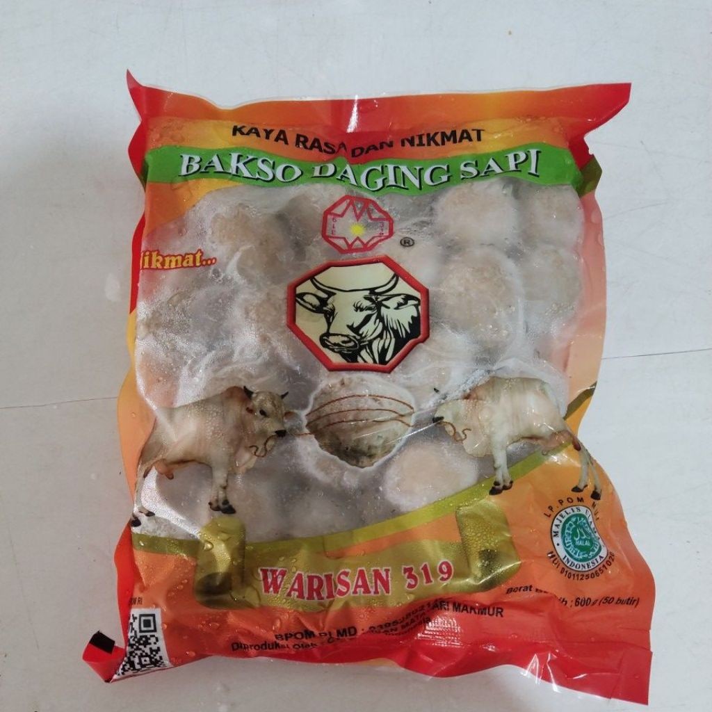 

Warisan bakso Sapi isi 50 600gr