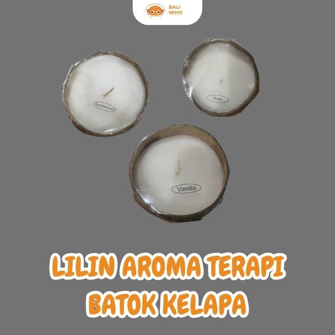 Ready stock] Tempat Lilin Aromaterapi Batok Kelapa - Wadah Lilin dari Kelapa Lilin Aromaterapi Batok