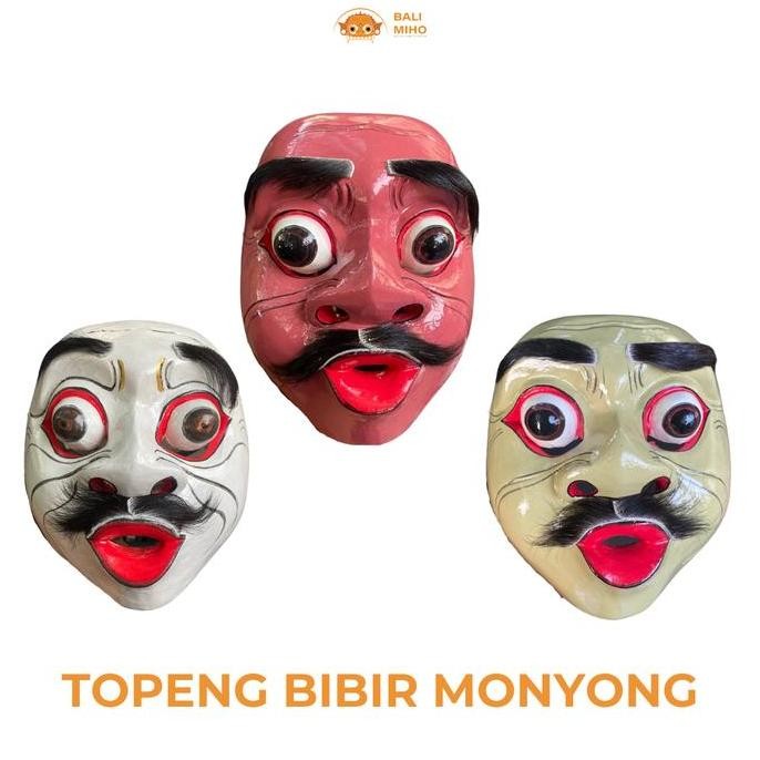 monggo] Topeng Bibir Monyong Blai - Topeng Bali - Topeng Kayu Unik - Souevenir Bali