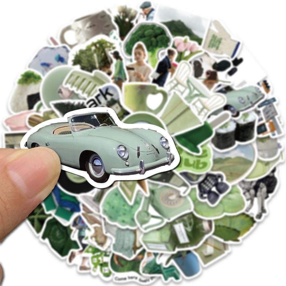 

COD [62 PCS]Stiker Aesthetic Seri Hijau Ins Gaya Seni Sticker Vintage Decal Anti Air-Sticker Buku Journal Koper Casing HP Laptop Helm Motor GHC-66