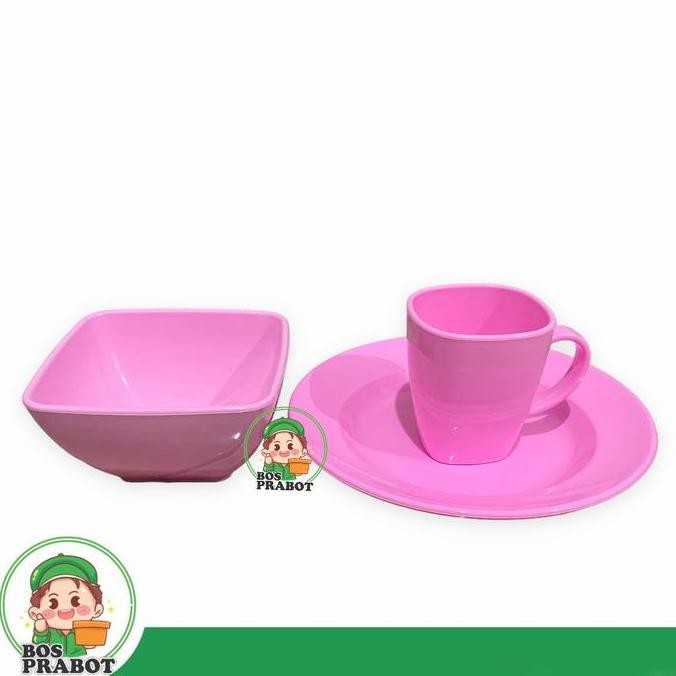 SET PIRING GELAS MANGKOK SEMI MELAMIN / PAKET PERALATAN MAKAN SEMI MELAMIN FOODGRADE