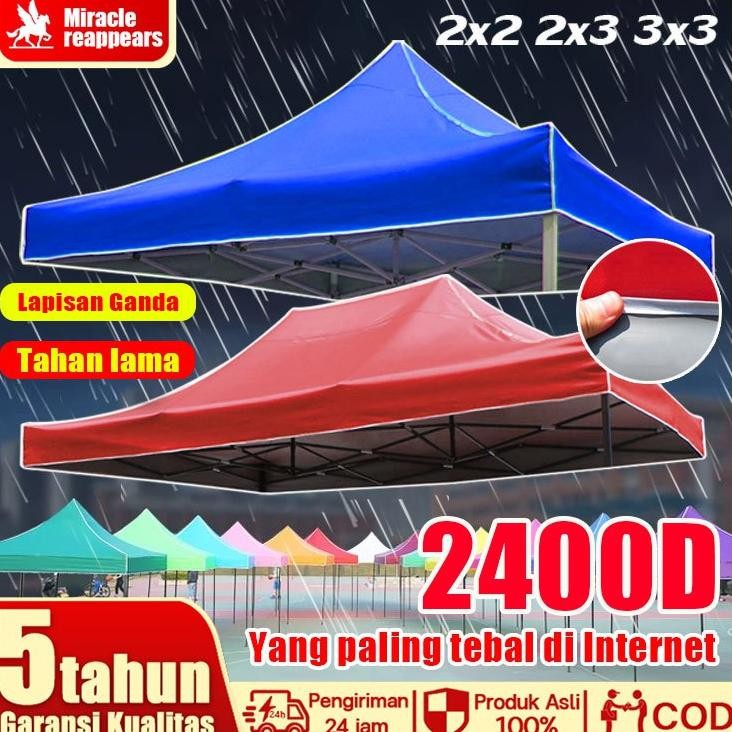 Ekstra Tebal 2400D Terpal Tenda Atap Tenda Lipat Atap Tenda Jualan Tenda Lipat Kain Tenda 2x2/2x3/3x