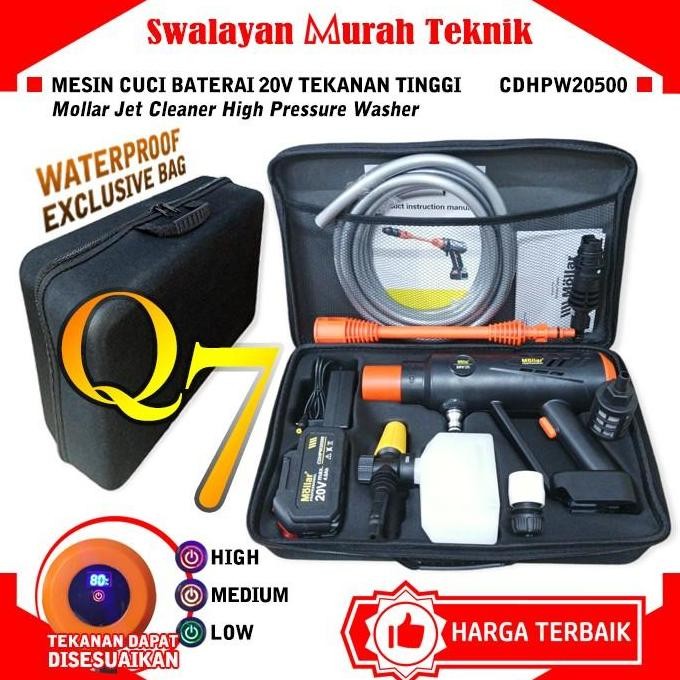 Buruan beli] MOLLAR CDHPW20500 Q7 JET CLEANER CORDLESS BATERAI DIGITAL STEAM 3MODE