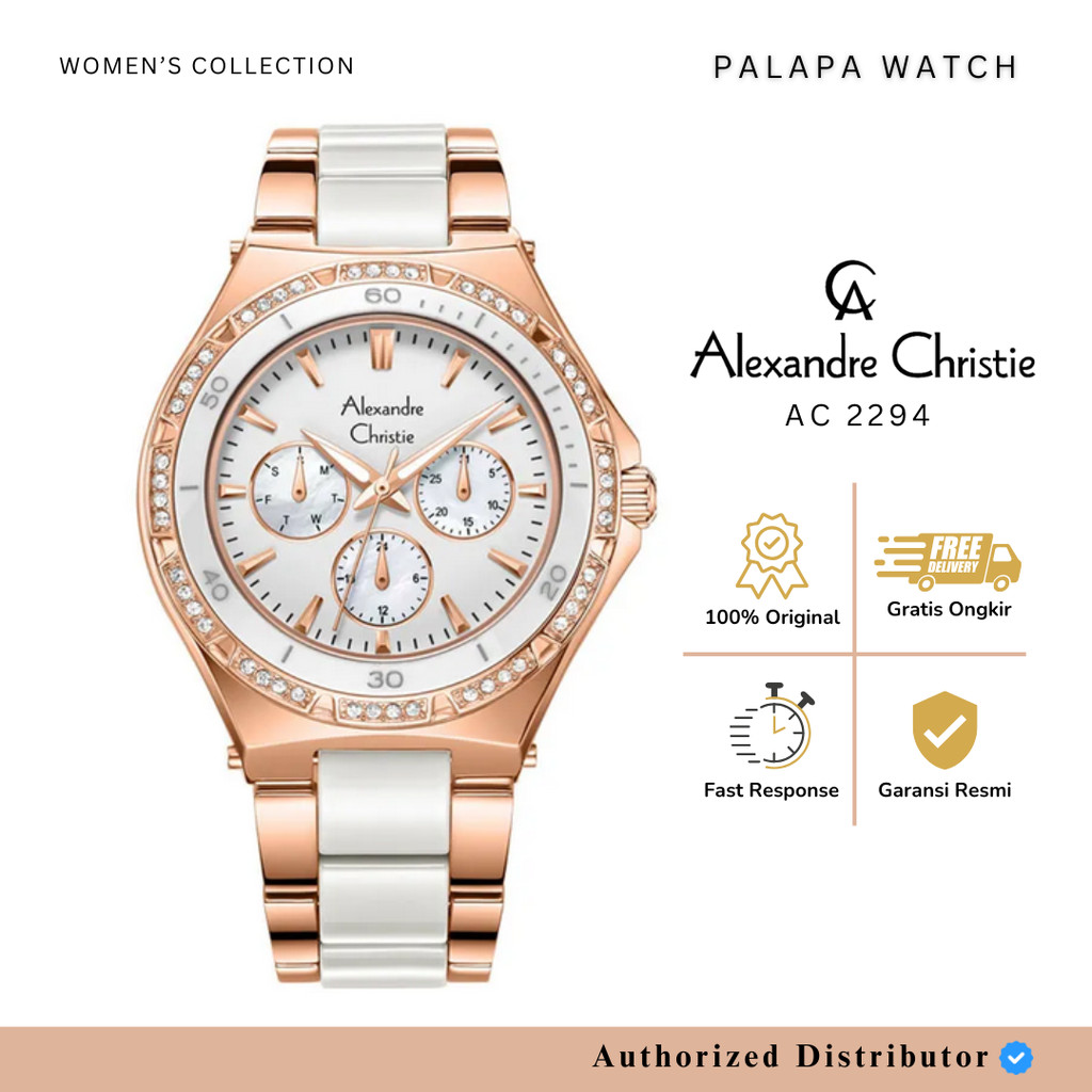JAM TANGAN WANITA ALEXANDRE CHRISTIE AC 2294 / AC2294 ROSEGOLD WHITE ORIGINAL