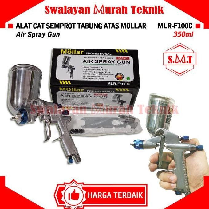^^^^^] Air Spraygun MOLLAR F100 Alat Cat Semprot Spray Gun Tabung Atas F100G