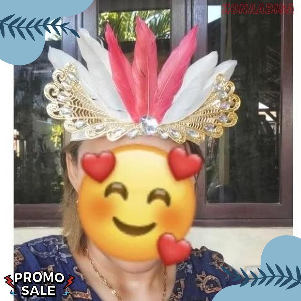 bando bulu merah putih lempengan merak,bando karnaval ,bando tari