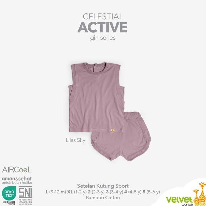 Velvet Junior Celestial Active - Baju Anak Perempuan Setelan Kutung Sport - Celestial 9