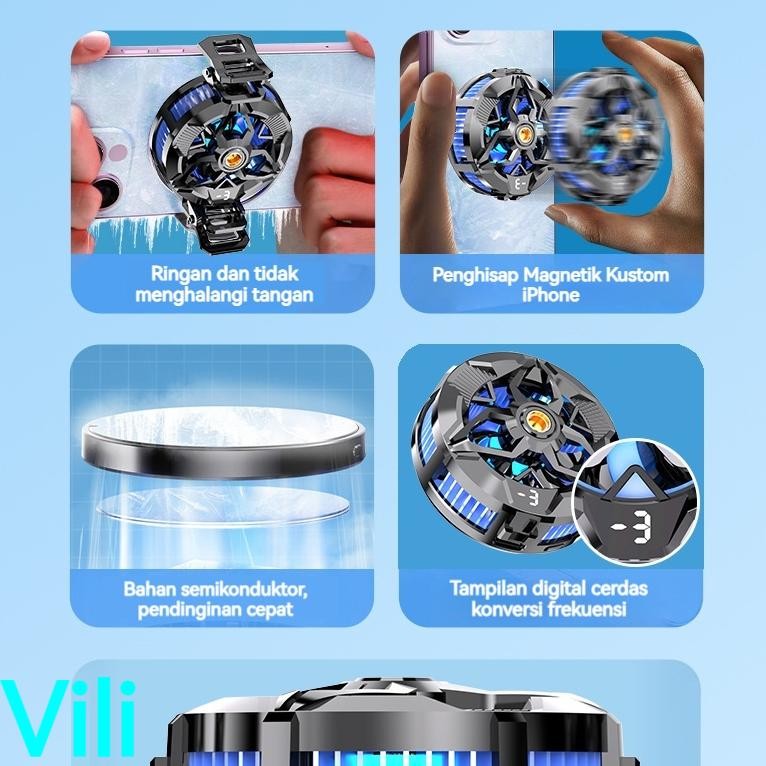 Big Sale Vili X88 Fan Cooler Hp Heatsink Magnetic Pendingin Hp RGB Light Semikonduktor Original (Had